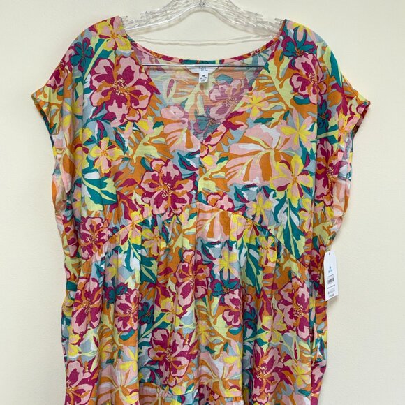 Time and Tru Floral V-Neck Midi Dress: NWT - Picture 3 of 7